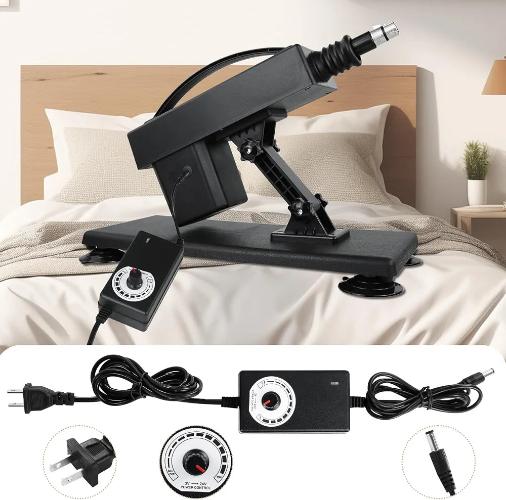 Automatic Thrusting Dildo Machine with 3 XLR Attachments and Suction Cup Base