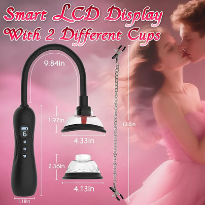 Electric Clitoral and Nipple Suction Stimulator with Tongue-Licking Function