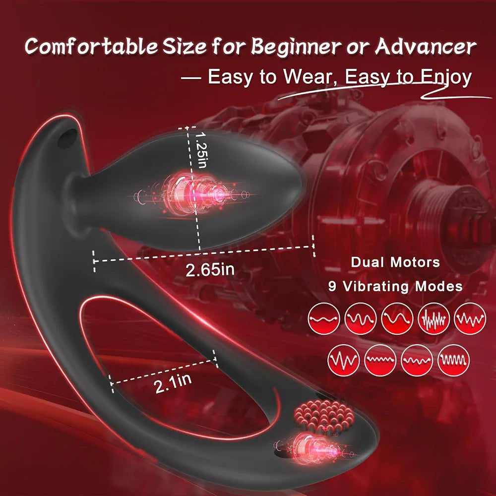 Premium App-Controlled Wearable Vibrating Anal Plug with Clitoral Stimulator