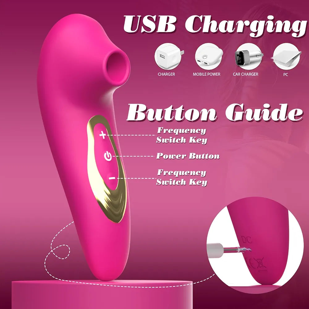 Rechargeable App-Controlled Clitoral and G-Spot Suction Stimulator