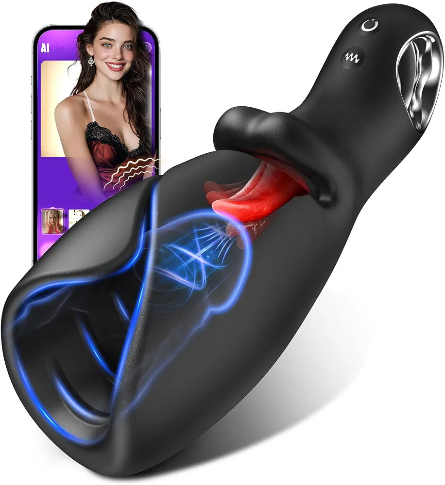 EINSEO Smart App-Controlled Male Masturbator with Tongue Licking and 10 Vibration Modes