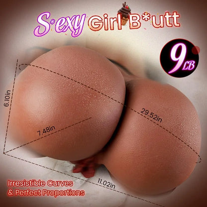 Realistic 9LB Dual-Entry Male Masturbator with Vagina and Anal Channels