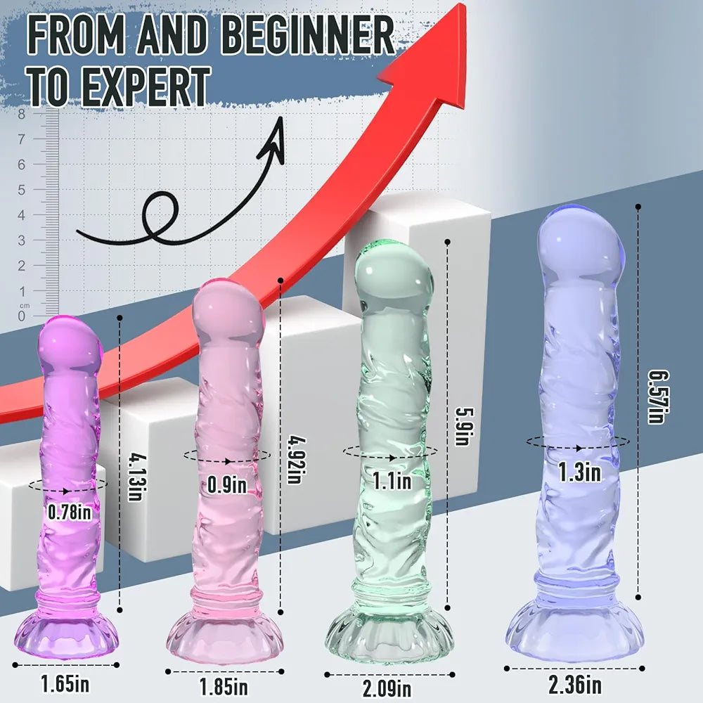 4-Piece Silicone Anal Training Kit with Suction Base for Beginners and Advanced Users