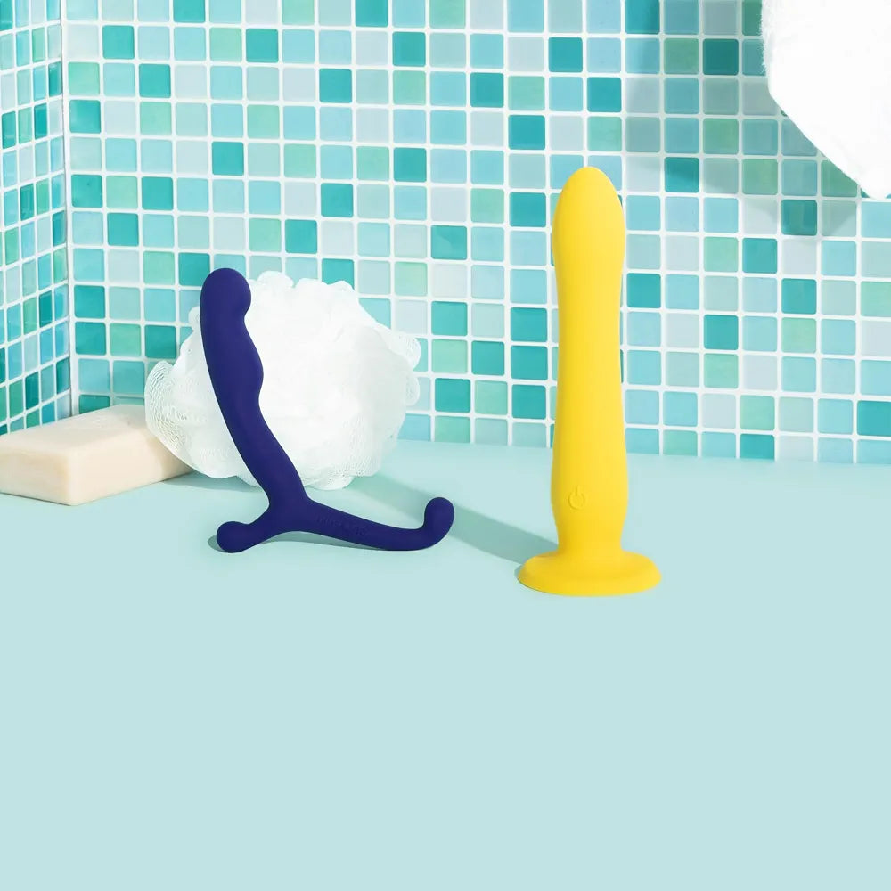 plusOne 4-Inch Ergonomic Silicone Prostate Massager with External Control Arm