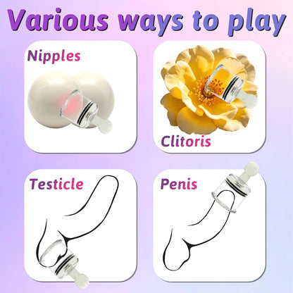 Adjustable Vacuum Nipple Suction Cups for Sensitivity and Arousal