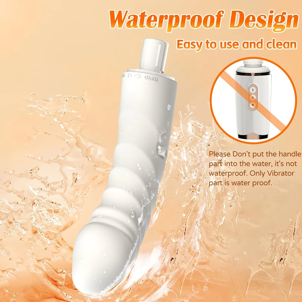 Smart Heating Thrusting Dildo Machine with 7 Vibration Modes and Suction Cup Base for Couples