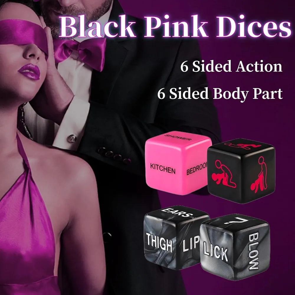 Glow-in-the-Dark Adult Position Dice Set for Couples - Romantic Date Night Game