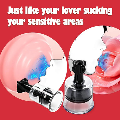 8-Piece Silicone Suction Pump Set for Nipple and Clitoral Stimulation