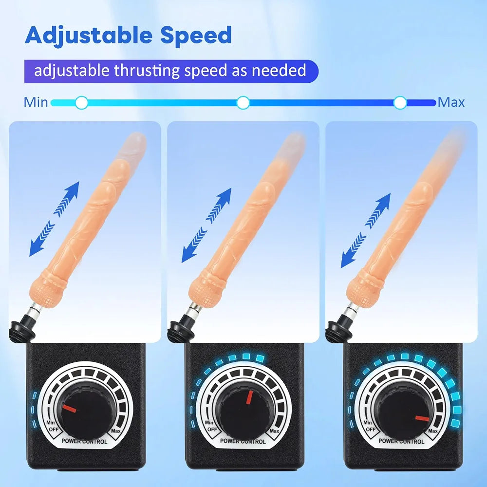 Automatic Thrusting Sex Machine with 3XLR Connector and Suction Cup Attachments for Men and Women