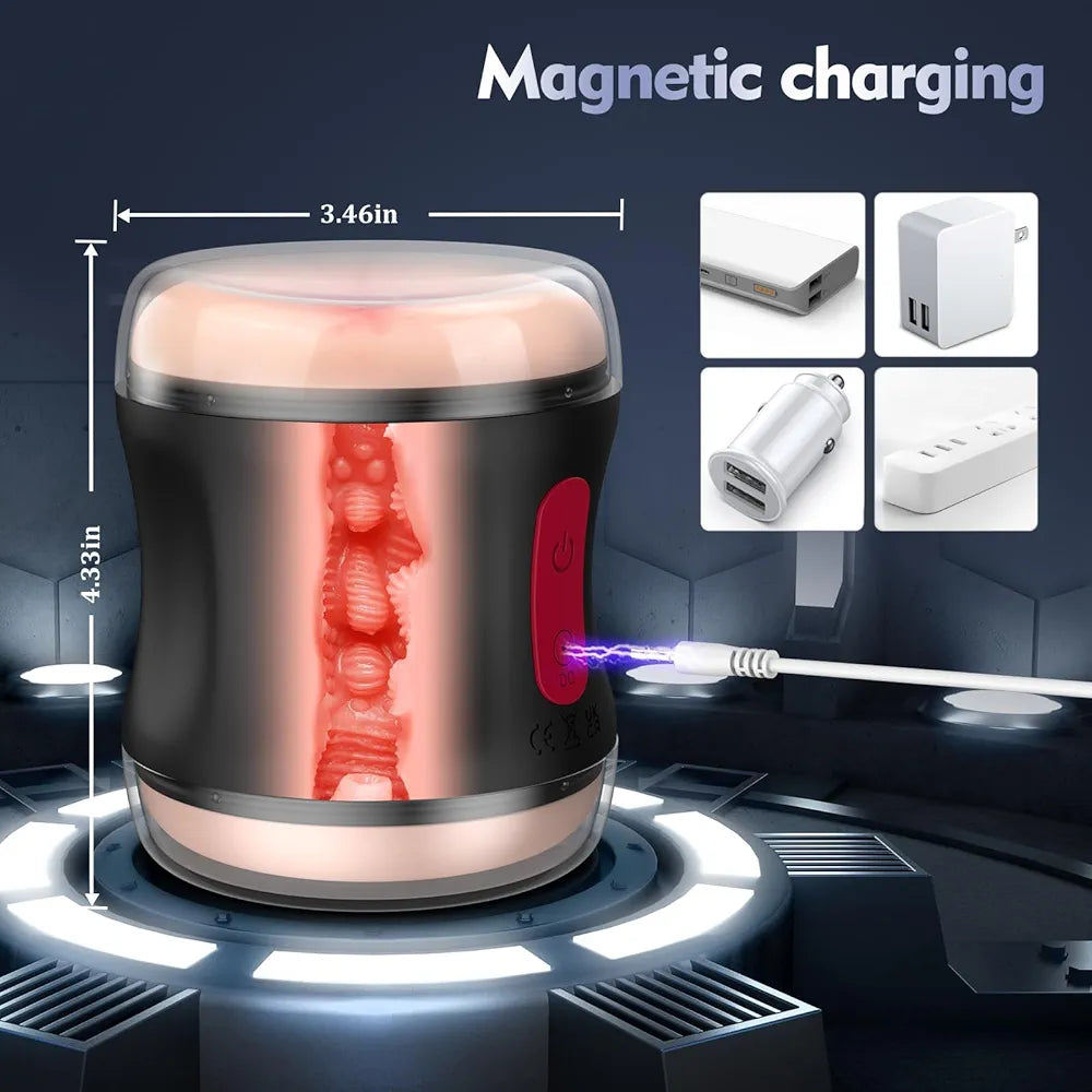 Realistic Open-Ended Male Masturbator with 9 Vibration Modes