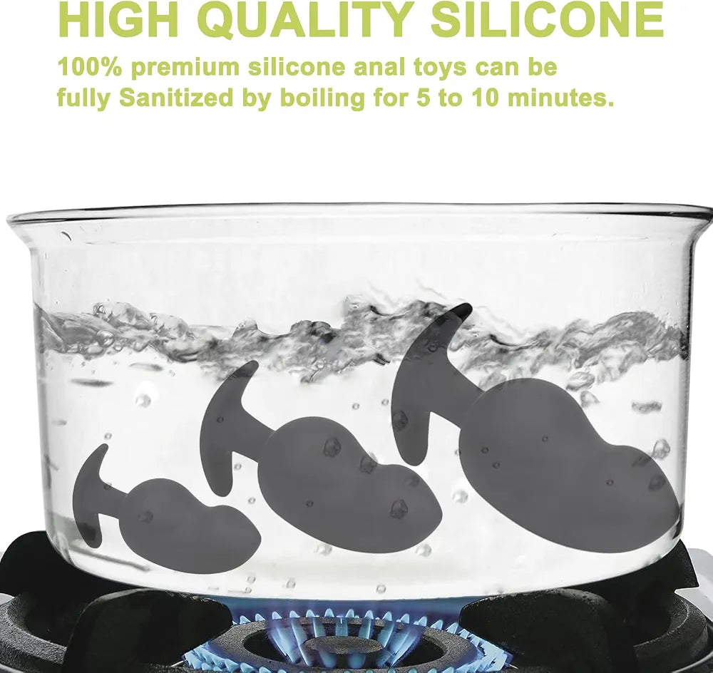 Ergonomic Silicone Anal Training Plug with Curved Base for Comfortable Prostate Stimulation