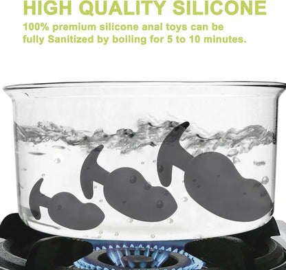Ergonomic Silicone Anal Training Plug with Curved Base for Comfortable Prostate Stimulation