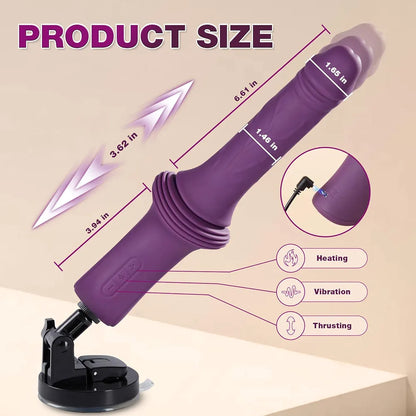 12.85-Inch Realistic Thrusting & Heating Dildo Vibrator with 10 Vibration Modes and Suction Cup