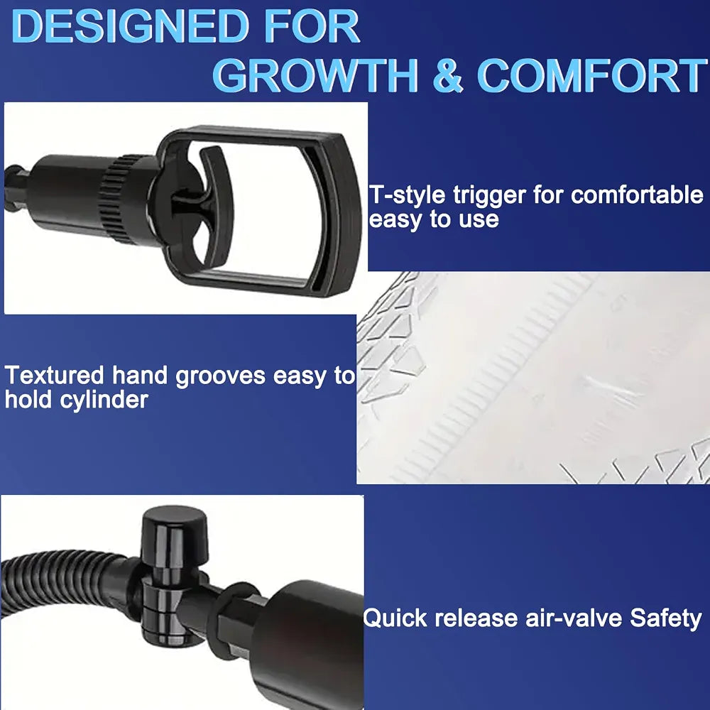 Manual Vacuum Penis Pump with 3 Rings for Men's Enhancement and Training
