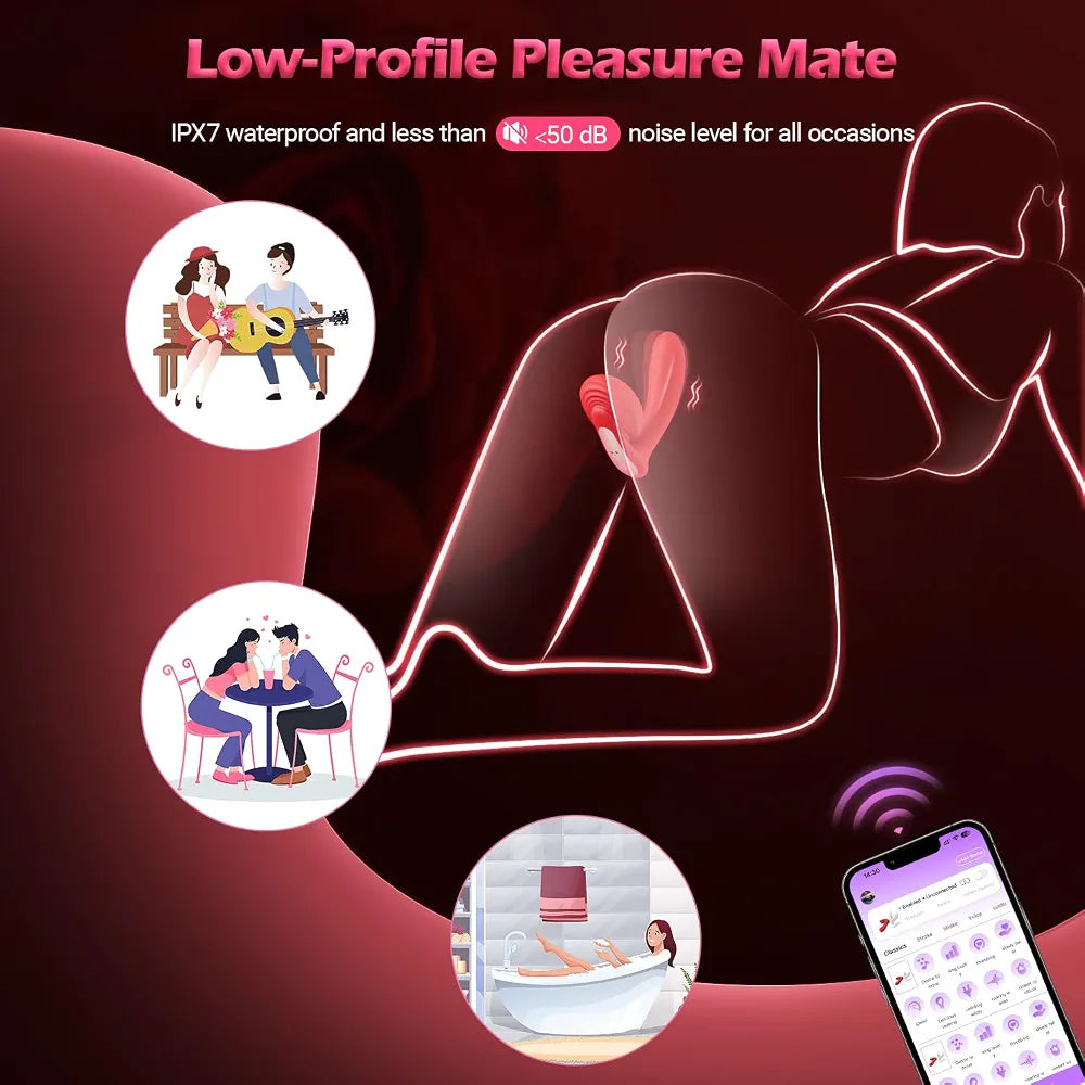 3-in-1 App-Controlled Wearable Vibrator with Heating, Tongue Licking, and Remote Control for Women and Couples
