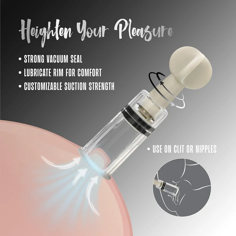 Temptasia Adjustable Vacuum Suction Stimulators for Clitoris and Nipples - 3 Piece Set