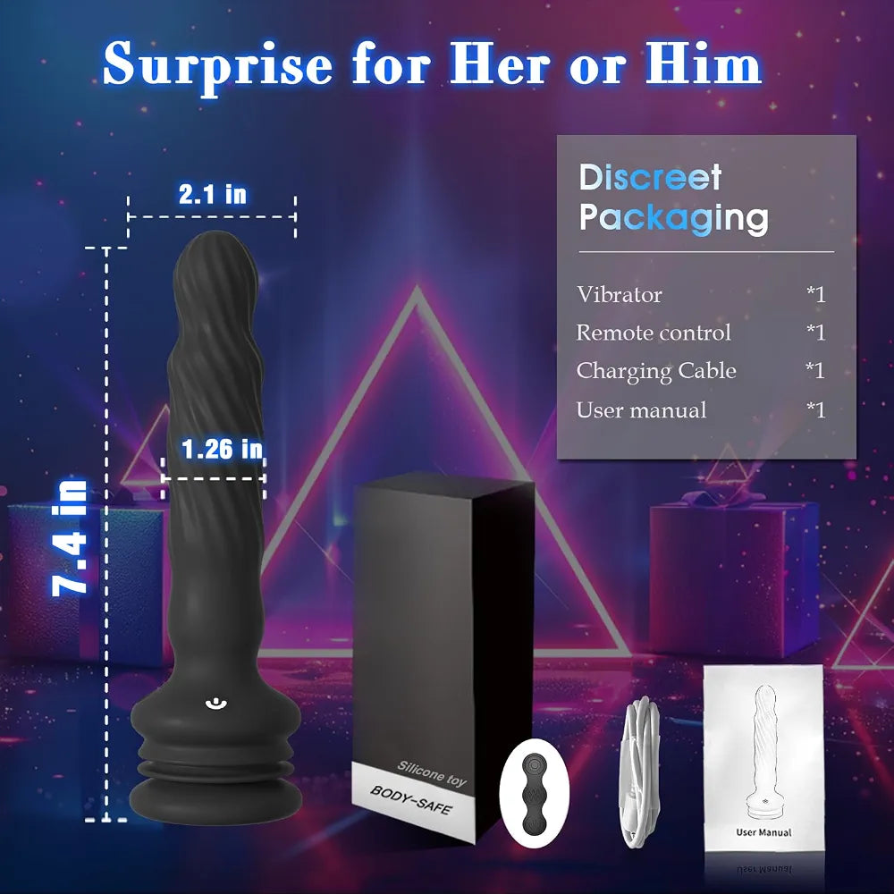 Remote-Controlled Rotating Prostate Massager with Suction Base and 7 Vibration Modes