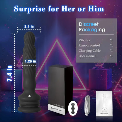 Remote-Controlled Rotating Prostate Massager with Suction Base and 7 Vibration Modes