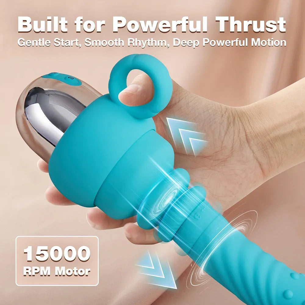 MOMONII 10.83" App-Controlled Heated Thrusting & Vibrating Dildo Machine with Suction Cup