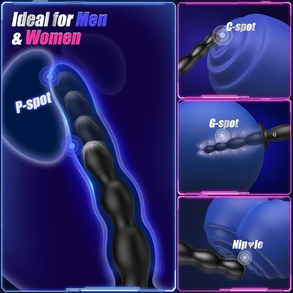 BEISAR App-Controlled Silicone Vibrating Anal Plug with 10 Modes for Beginners