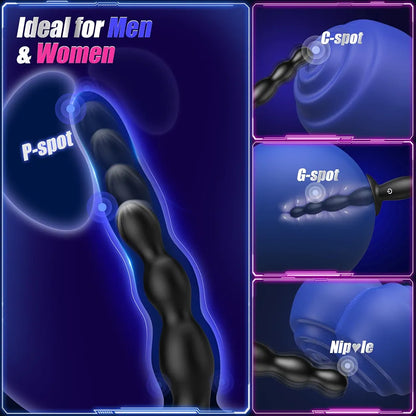 BEISAR App-Controlled Silicone Vibrating Anal Plug with 10 Modes for Beginners