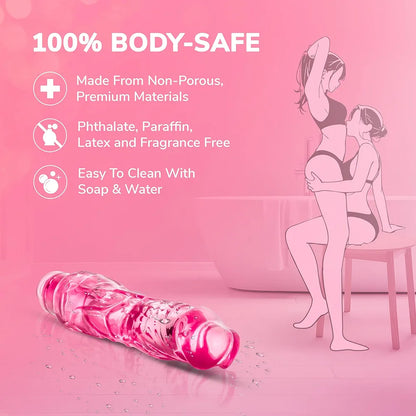 Eden 9-Inch Realistic Waterproof Vibrating Dildo with Adjustable Speed