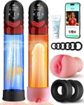 Advanced Electric Penis Pump with App Control and 6 Cock Rings for Male Training and Enhancement