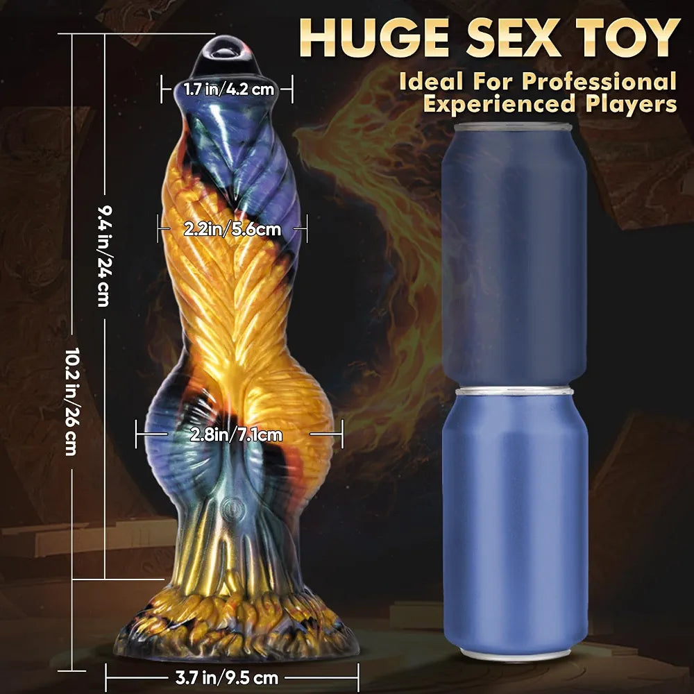FYSHAVO 10.2" Fantasy Monster Dildo with App-Controlled Vibration, Suction Cup Base, and G-Spot Stimulation