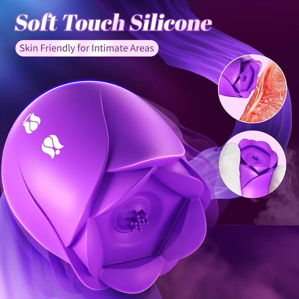 Rose-Shaped Clitoral Suction Vibrator with 5 Intensity Modes for Targeted Stimulation