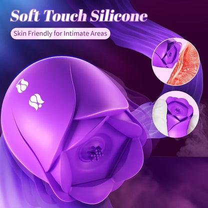 Rose-Shaped Clitoral Suction Vibrator with 5 Intensity Modes for Targeted Stimulation