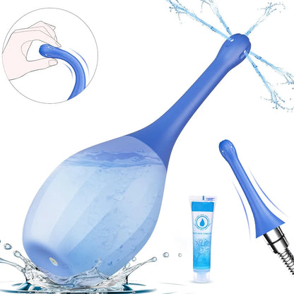Premium Silicone Enema Bulb Kit with Bendable Nozzles for Colon Cleansing and Personal Hygiene