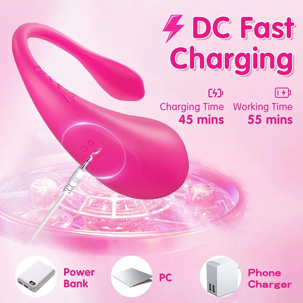 Wearable Bluetooth App-Controlled G-Spot Panty Vibrator for Couples