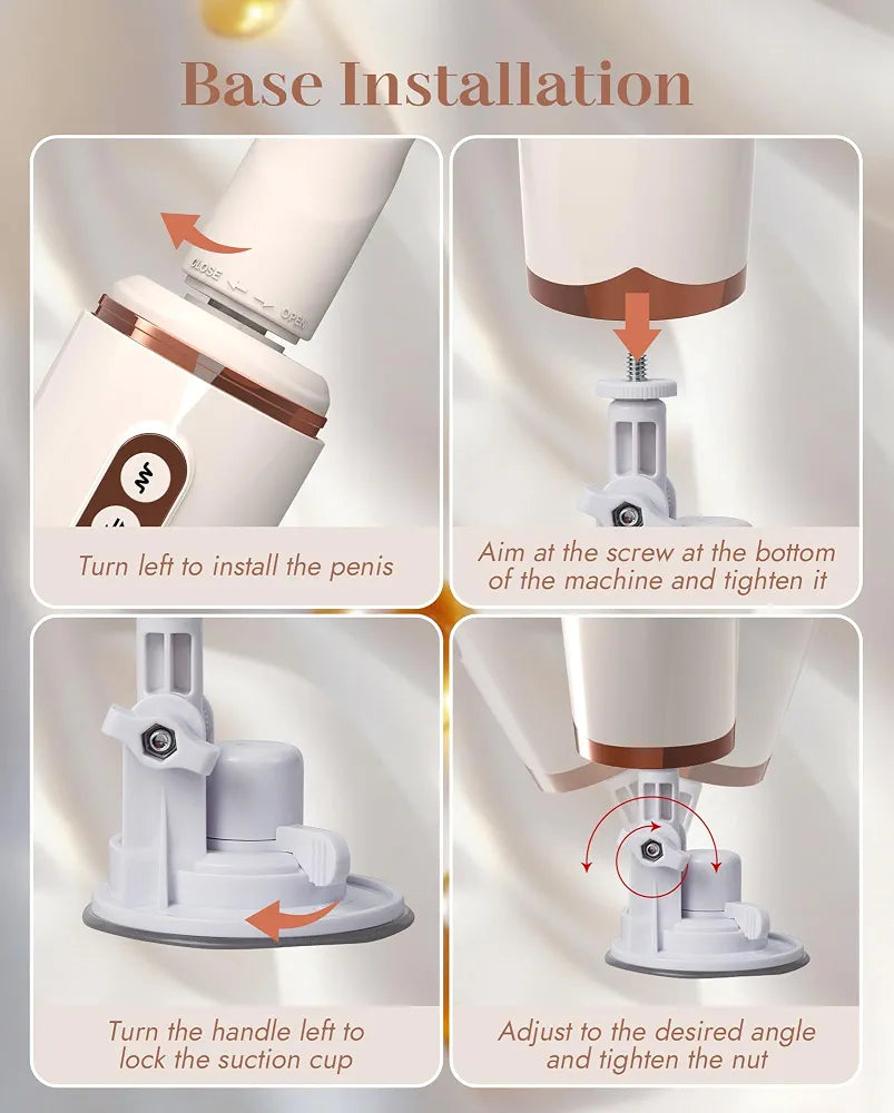 UTIMI Dual-Head Thrusting Dildo Sex Machine with Heating, Suction Cup, and 14 Vibration Modes