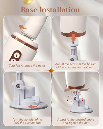 UTIMI Dual-Head Thrusting Dildo Sex Machine with Heating, Suction Cup, and 14 Vibration Modes