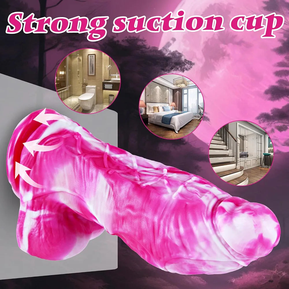 10.4" Realistic Silicone Monster Dildo with 3" Diameter and Suction Cup - Extra Large Fantasy Sex Toy