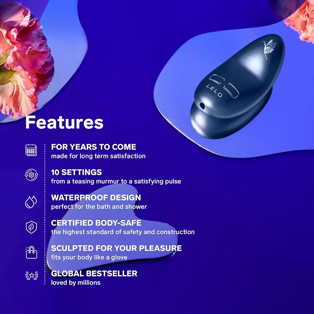 LELO NEA 3 Small Waterproof Rechargeable Bullet Vibrator - Alien Blue, 10 Pleasure Settings