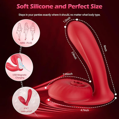 3-in-1 App-Controlled Wearable Vibrator with Heating, Tongue Licking, and Remote Control for Women and Couples