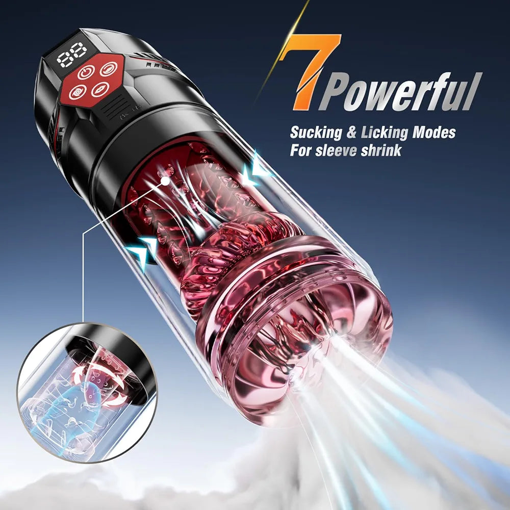 Mrgras AI-Sync Male Masturbator with Vacuum Pump, 12 Suction Levels, 7 Thrusting, Rotating, and Vibrating Modes