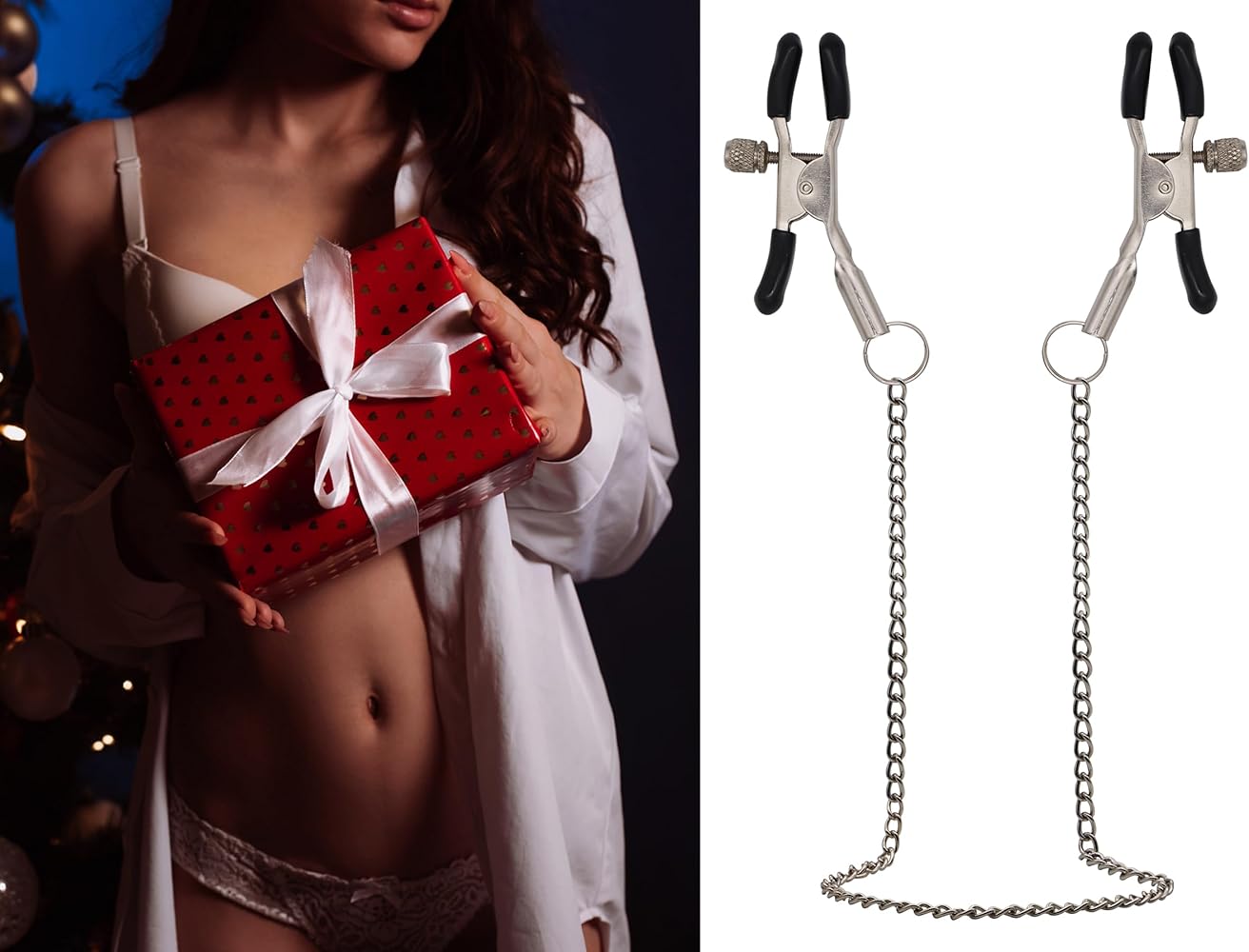 Adjustable Stainless Steel Nipple Clamps for Couples Erotic Stimulation
