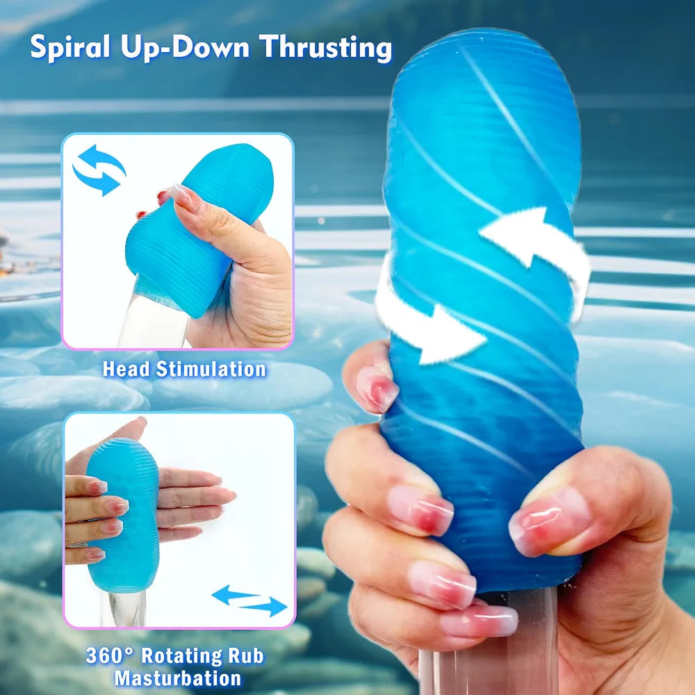 Ultra-Soft Textured Spinning Masturbator for Men with Storage Case