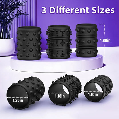6-Piece Textured Silicone Penis Sleeve and Cock Ring Set for Enhanced Performance and Stamina