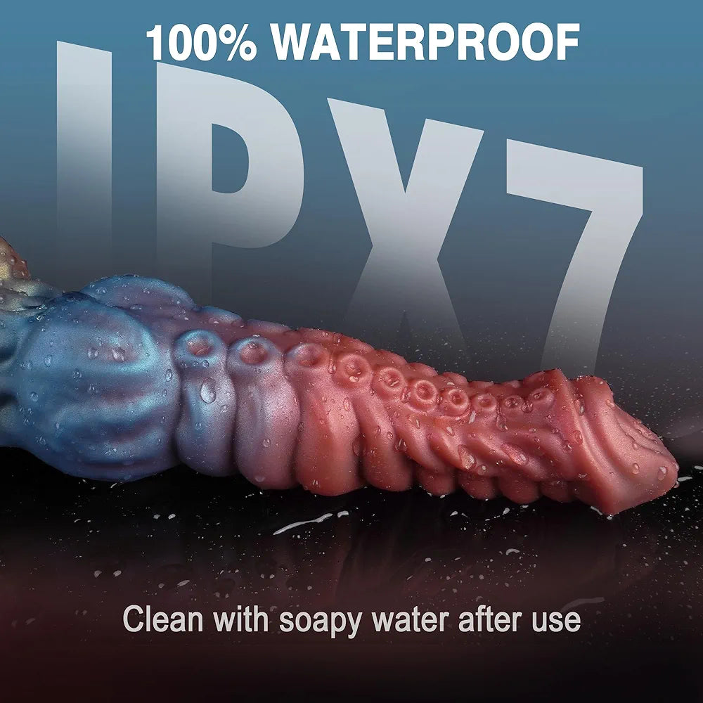 9.7-Inch Realistic Fantasy Monster Tentacle Dildo with Suction Cup - Textured Silicone Anal and Prostate Toy