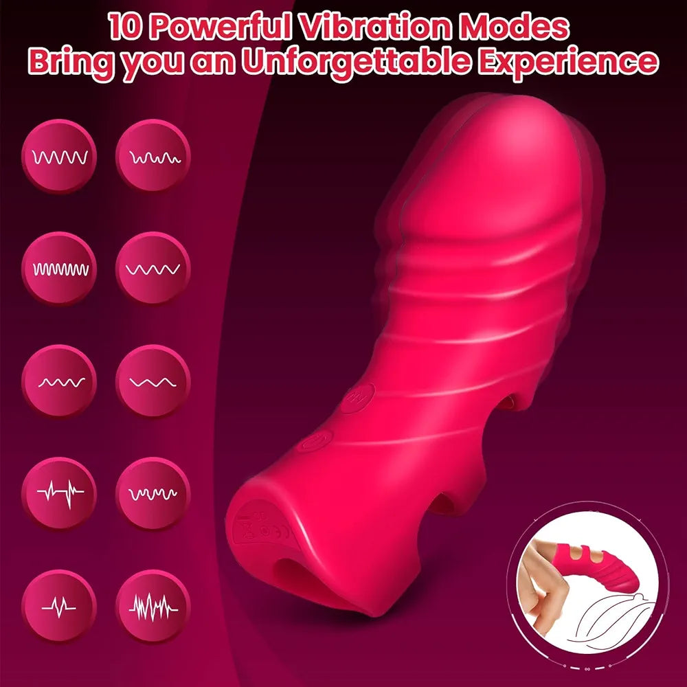 10-Mode Rechargeable Finger-Wearable G-Spot and Clitoral Stimulator