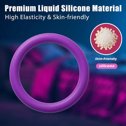 4-Piece Stretchy Silicone Cock Ring Set for Enhanced Erection and Stamina