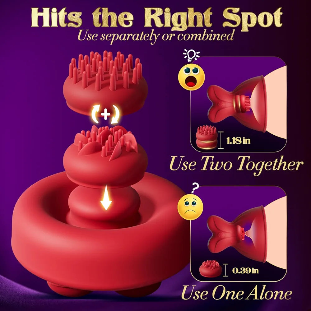 7-Mode Rotating Nipple Stimulator and Suction Massager for Couples