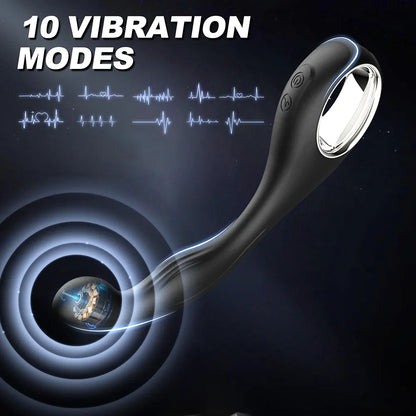 Ergonomic Dual-Purpose Prostate and G-Spot Massager with 10 Vibration Modes