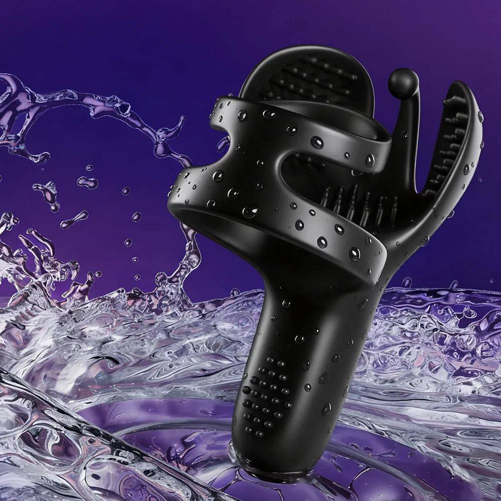 Premium App-Controlled Silicone Vibrating Cock Ring with Dual Stimulation