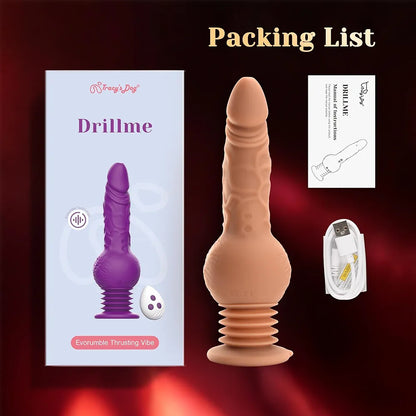 Tracy's Dog 9.29" Realistic Silicone Strap-On Dildo Vibrator with 10 Vibration and 3 Bouncing Modes for Anal Stimulation