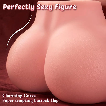 ZEMALIA Realistic Male Masturbator with Dual 3D Textured Channels and Support Ring