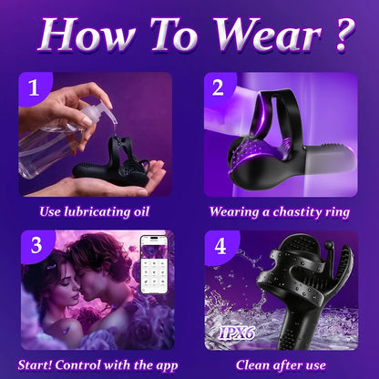 Premium App-Controlled Silicone Vibrating Cock Ring with Dual Stimulation